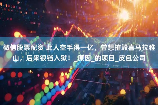 微信股票配资 此人空手得一亿，曾想摧毁喜马拉雅山，后来锒铛入狱！_原因_的项目_皮包公司