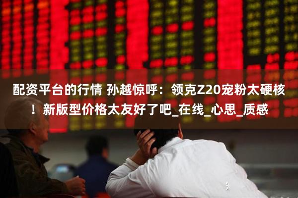 配资平台的行情 孙越惊呼：领克Z20宠粉太硬核！新版型价格太友好了吧_在线_心思_质感
