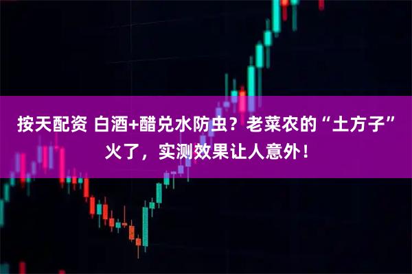 按天配资 白酒+醋兑水防虫？老菜农的“土方子”火了，实测效果让人意外！