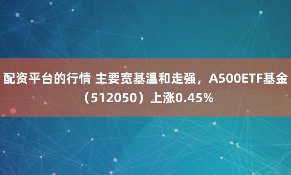 配资平台的行情 主要宽基温和走强，A500ETF基金（512050）上涨0.45%